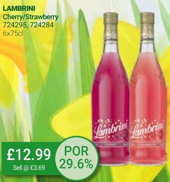 Bestway Lambrini Cherry/Strawberry 6x75cl offer