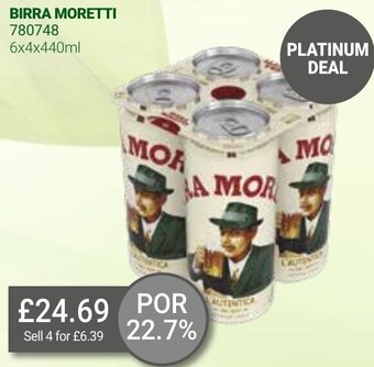 Bestway Birra Moretti 6x4x440ml offer