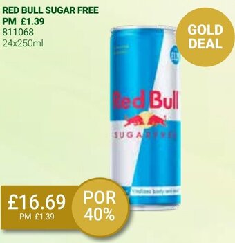 Bestway Red Bull Sugar Free 24x250ml offer