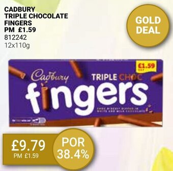 Bestway Cadbury Triple Chocolate Fingers 12x110g offer