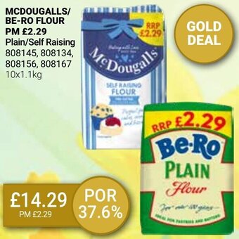 Bestway Mcdougalls/Be-ro Flour Plain/Self Raising 10x1.1kg offer