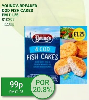 Bestway Young's Breaded Cod Fish Cakes 1x200g offer
