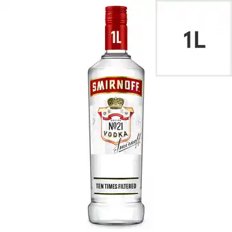 Tesco Smirnoff red label vodka 1 litre offer