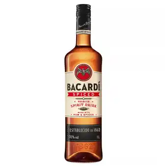 Tesco Bacardi spiced rum 1l offer