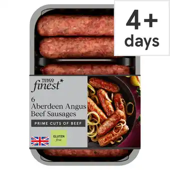 Tesco Tesco finest 6 aberdeen angus beef sausages 340g offer