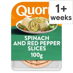 Tesco Quorn spinach and red pepper slices 100g offer