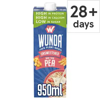 Tesco Wunda unsweetened plant based milk alternative 950ml offer