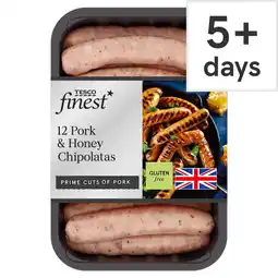 Tesco Tesco finest 12 pork & honey chipolatas 375g offer