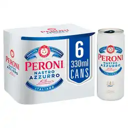 Tesco Peroni nastro azzurro lager beer 6x330ml offer