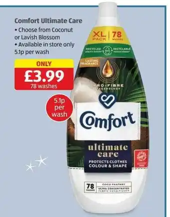 Aldi Comfort ultimate care offer