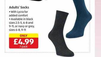 Aldi Adults' socks offer