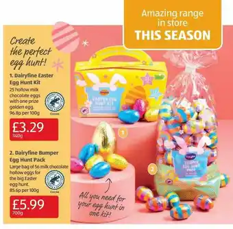 Aldi Dairyfine easter egg hunt kit, dairyfine bumper egg hunt pack offer