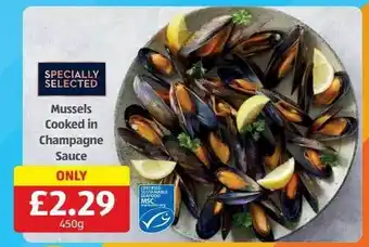 Aldi Mussels cooked in champagne sauce offer