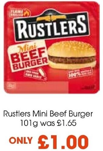 Centra Rustlers Mini Beef Burger 101g offer