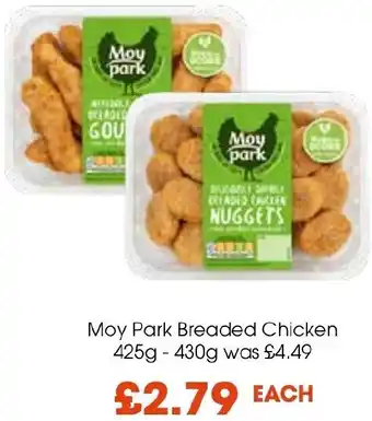 Centra Moy Park Breaded Chicken 425g-430g offer