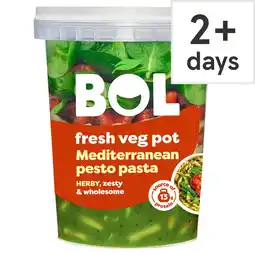 Tesco Bol mediterranean pesto pasta fresh vegetable pot 345g offer