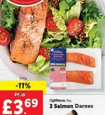 Lidl Lighthouse Bay 2 Salmon Darnes 240g offer