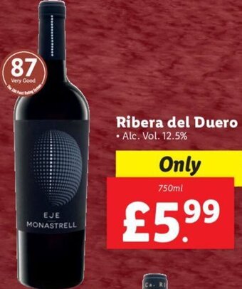Lidl Ribera del Duero 750ml offer