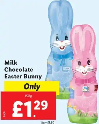 Lidl Milk Chocolate Easter Bunny 150g offer