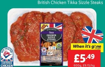 Lidl British Chicken Tikka Sizzle Steaks offer