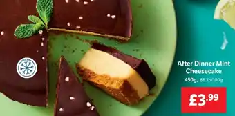 Lidl After Dinner Mint Cheesecake 450g offer