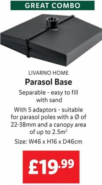 Lidl Livarno Home Parasol Base offer