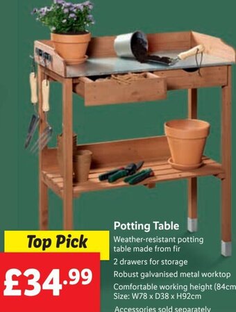 Lidl Potting Table offer