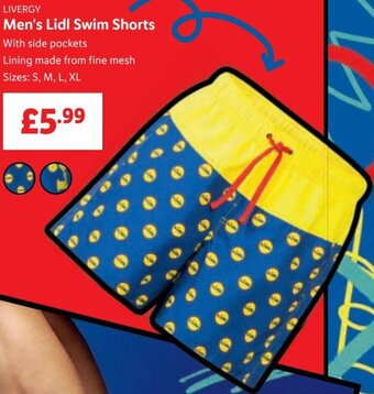 Lidl Livergy Men's Lidl Swim Shorts offer