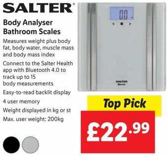 Lidl Salter Body Analyser Bathroom Scales offer