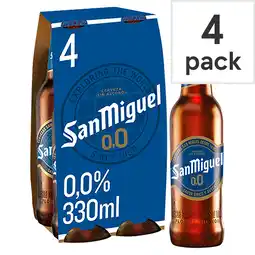 Tesco San miguel 0.0% alcohol 4x330ml offer