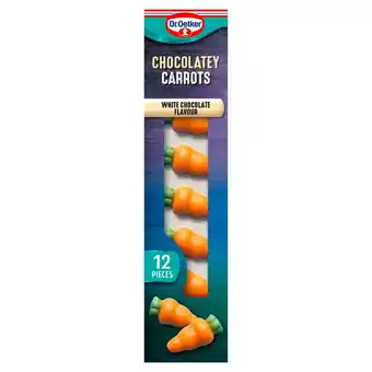 Tesco Dr oetker 12 white chocolatey flavoured carrots 13g offer