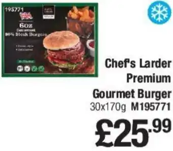 Makro Chef's Larder Premium Gourmet Burger 30x170g offer