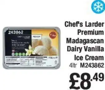 Makro Chef's Larder Premium Madagascan Dairy Vanilla Ice Cream 4ltr offer