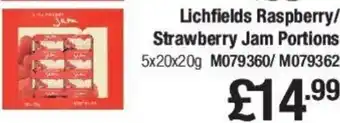 Makro Lichfields Raspberry/ Strawberry Jam Portions 5x20x20g offer