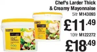 Makro Chef's Larder Thick & Creamy Mayonnaise 5ltr offer