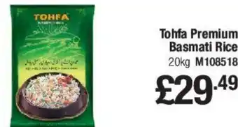 Makro Tohfa Premium Basmati Rice 20kg offer