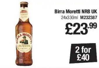 Makro Birra Moretti NRB UK 24x330 ml offer