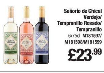 Makro Señorio de Chical Verdejo/ Tempranillo Rosado/Tempranillo 6x75cl offer