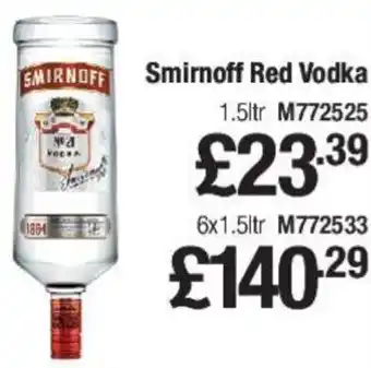Makro Smirnoff Red Vodka 1.5ltr offer