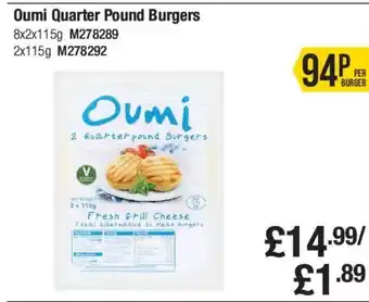 Makro Oumi Quarter Pound Burgers 8x2x115g offer