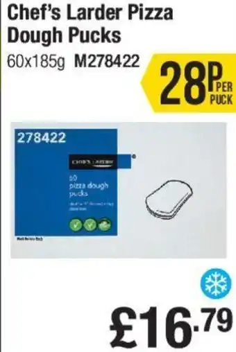 Makro Chef's larder Pizza Dough Pucks 60x185g offer