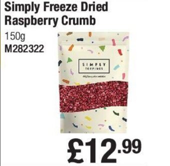 Makro Simply Freeze Dried Raspberry Crumb 150g offer
