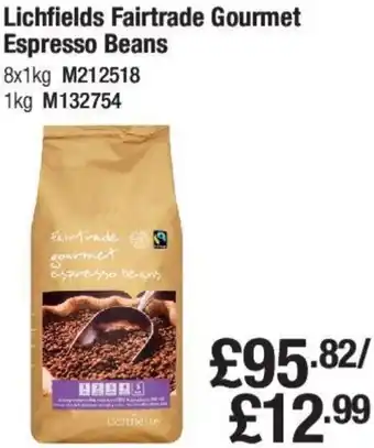 Makro Lichfields Fairtrade Gourmet Espresso Beans 1kg offer