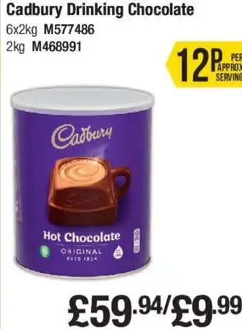 Makro Cadbury Drinking Chocolate 6x2kg offer