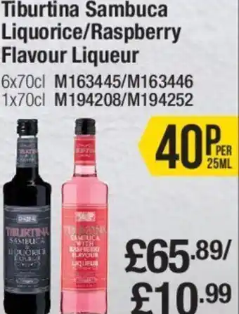 Makro Tiburtina Sambuca Liquorice / Raspberry Flavour Liqueur 6x70cl offer