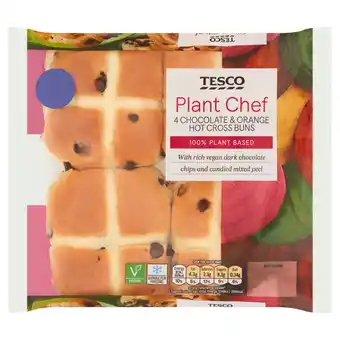 Tesco Tesco plant chef 4 chocolate & orange hot cross buns offer