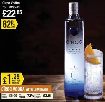 Makro Cîroc Vodka 70cl offer