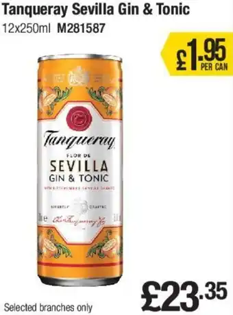Makro Tanqueray Sevilla Gin & Tonic 12x250ml offer