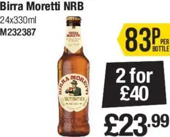 Makro Birra Moretti NRB 24x330ml offer
