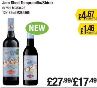 Makro Jam Shed Tempranillo/Shiraz 12x75cl offer